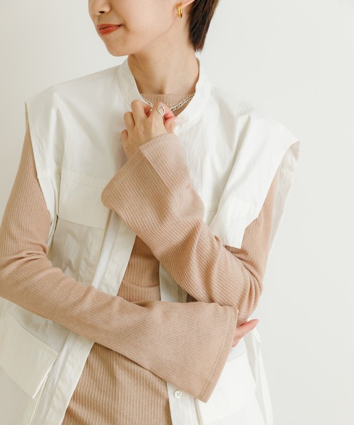 URBAN RESEARCH（アーバンリサーチ）の「前後2WAYフレアスリーブシアーカットソー（Tシャツ/カットソー・レディース・ホワイト/ベージュ/ブルー/ボルドー・FREE）」の20枚目の写真