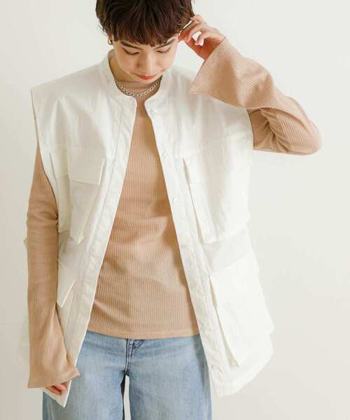 URBAN RESEARCH（アーバンリサーチ）の「前後2WAYフレアスリーブシアーカットソー（Tシャツ/カットソー・レディース・ホワイト/ベージュ/ブルー/ボルドー・FREE）」の21枚目の写真