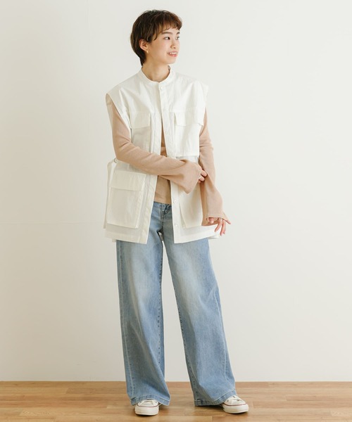 URBAN RESEARCH（アーバンリサーチ）の「前後2WAYフレアスリーブシアーカットソー（Tシャツ/カットソー・レディース・ホワイト/ベージュ/ブルー/ボルドー・FREE）」の22枚目の写真