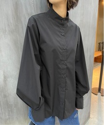 【MAISON BREEZE】ZOZOランキング1位獲得のオールシーズンver.超高密度ワッシャースタンドカラーボリュームスリーブシャツ