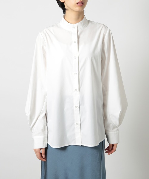 MAISON BREEZE（メゾンブリーズ）の「【MAISON BREEZE】ZOZOランキング1位獲得のオールシーズンver.超高密度ワッシャースタンドカラーボリュームスリーブシャツ（シャツ/ブラウス・レディース・ブルー/ブラック/ベージュ/グリーン/ホワイト・3/4）」の21枚目の写真