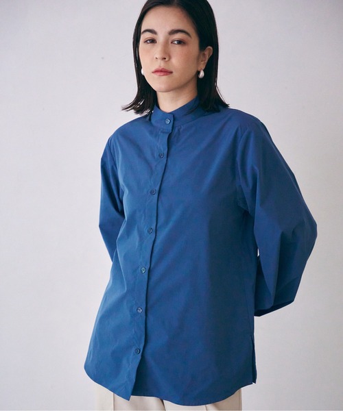 MAISON BREEZE（メゾンブリーズ）の「【MAISON BREEZE】ZOZOランキング1位獲得のオールシーズンver.超高密度ワッシャースタンドカラーボリュームスリーブシャツ（シャツ/ブラウス・レディース・ブルー/ブラック/ベージュ/グリーン/ホワイト・3/4）」の17枚目の写真