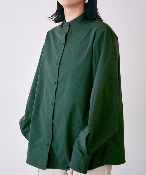 MAISON BREEZE（メゾンブリーズ）の「【MAISON BREEZE】ZOZOランキング1位獲得のオールシーズンver.超高密度ワッシャースタンドカラーボリュームスリーブシャツ（シャツ/ブラウス・レディース・ブルー/ブラック/ベージュ/グリーン/ホワイト・3/4）」の22枚目の写真