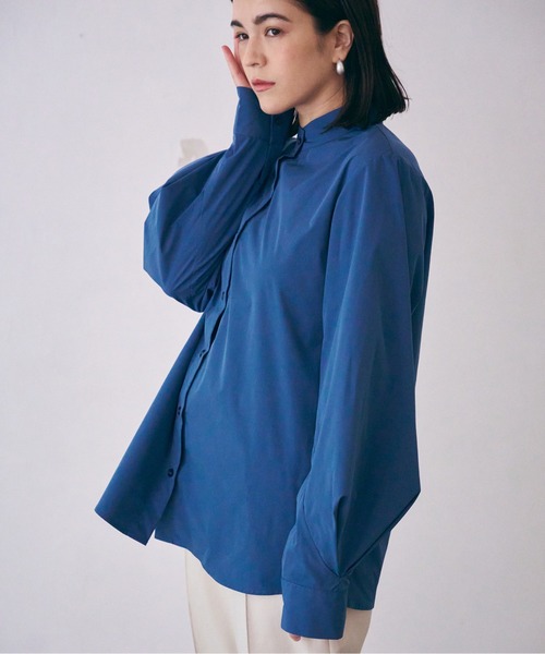 MAISON BREEZE（メゾンブリーズ）の「【MAISON BREEZE】ZOZOランキング1位獲得のオールシーズンver.超高密度ワッシャースタンドカラーボリュームスリーブシャツ（シャツ/ブラウス・レディース・ブルー/ブラック/ベージュ/グリーン/ホワイト・3/4）」の18枚目の写真