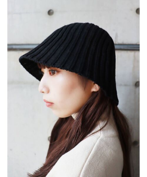 MURUA（ムルーア）の「リブニットベルハット（ハット・レディース・ブラック/モカ・FREE）」の7枚目の写真