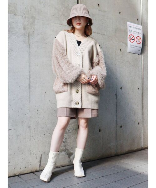 MURUA（ムルーア）の「リブニットベルハット（ハット・レディース・ブラック/モカ・FREE）」の15枚目の写真