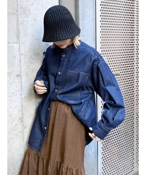 MURUA（ムルーア）の「リブニットベルハット（ハット・レディース・ブラック/モカ・FREE）」の5枚目の写真