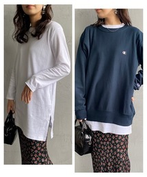 [HANES/ヘインズ] UNDIES PLUS+ ライトコットン ロング丈Tシャツ