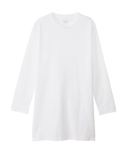 HANES（ヘインズ）の「[HANES/ヘインズ] UNDIES PLUS+ ライトコットン ロング丈Tシャツ（Tシャツ/カットソー・レディース・ホワイト・F）」の11枚目の写真