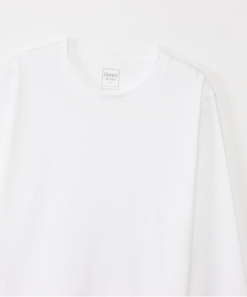 HANES（ヘインズ）の「[HANES/ヘインズ] UNDIES PLUS+ ライトコットン ロング丈Tシャツ（Tシャツ/カットソー・レディース・ホワイト・F）」の9枚目の写真