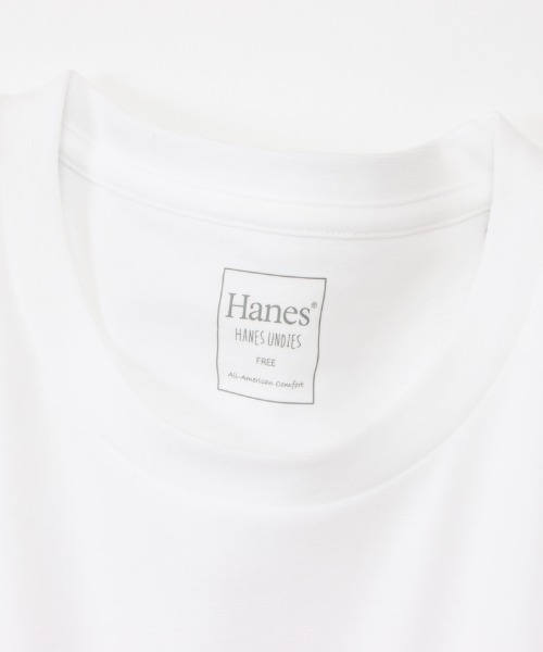 HANES（ヘインズ）の「[HANES/ヘインズ] UNDIES PLUS+ ライトコットン ロング丈Tシャツ（Tシャツ/カットソー・レディース・ホワイト・F）」の6枚目の写真