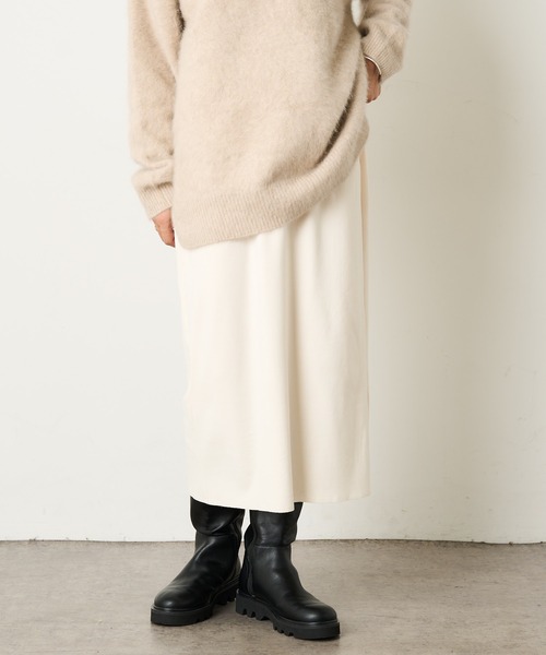 Omekashi(オメカシ)の「起毛ミドルスカート(スカート・レディース・ブラック/オフホワイト/グリーン・FREE)」の6枚目の写真