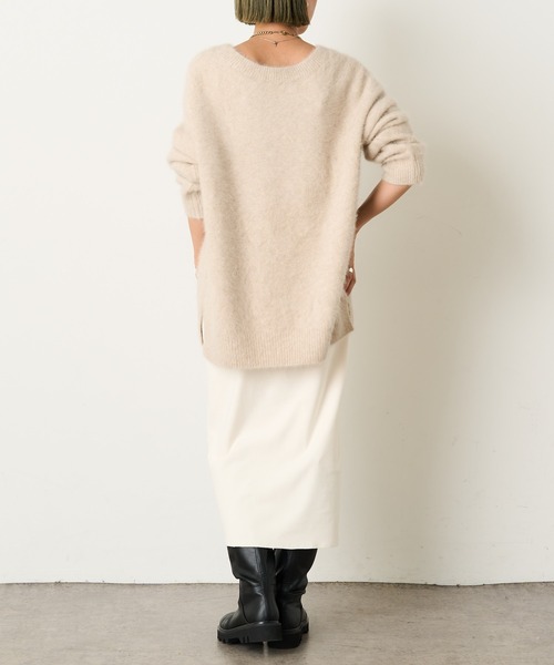 Omekashi(オメカシ)の「起毛ミドルスカート(スカート・レディース・ブラック/オフホワイト/グリーン・FREE)」の15枚目の写真