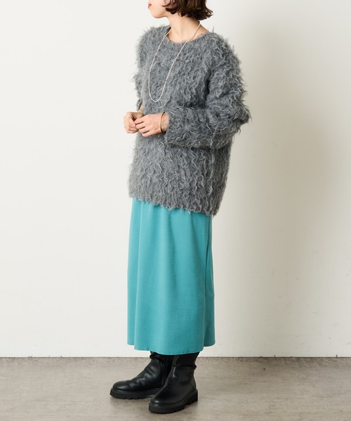 Omekashi(オメカシ)の「起毛ミドルスカート(スカート・レディース・ブラック/オフホワイト/グリーン・FREE)」の21枚目の写真