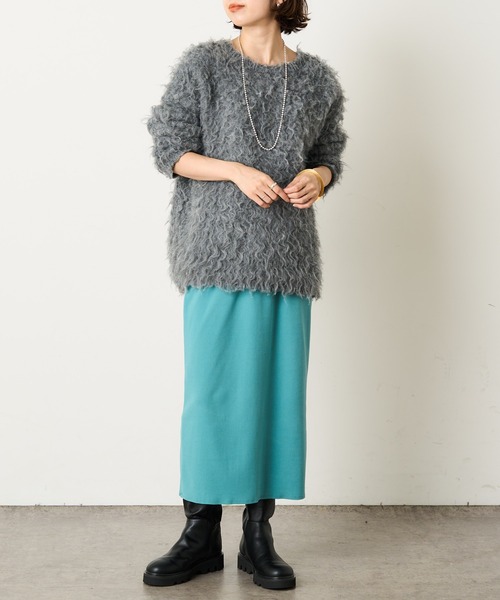 Omekashi(オメカシ)の「起毛ミドルスカート(スカート・レディース・ブラック/オフホワイト/グリーン・FREE)」の22枚目の写真