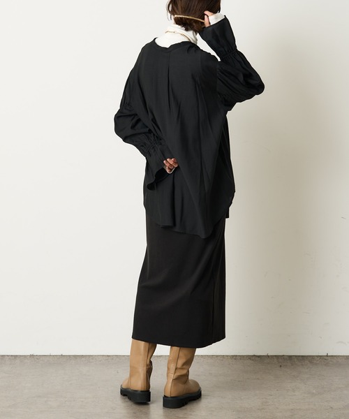 Omekashi(オメカシ)の「起毛ミドルスカート(スカート・レディース・ブラック/オフホワイト/グリーン・FREE)」の5枚目の写真