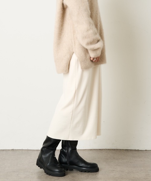 Omekashi(オメカシ)の「起毛ミドルスカート(スカート・レディース・ブラック/オフホワイト/グリーン・FREE)」の7枚目の写真