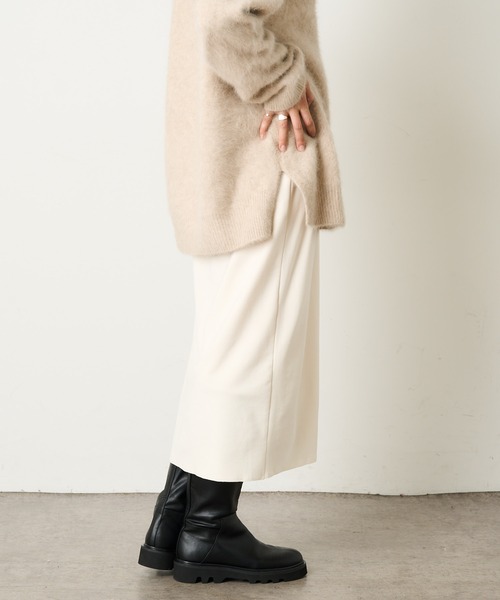 Omekashi(オメカシ)の「起毛ミドルスカート(スカート・レディース・ブラック/オフホワイト/グリーン・FREE)」の8枚目の写真