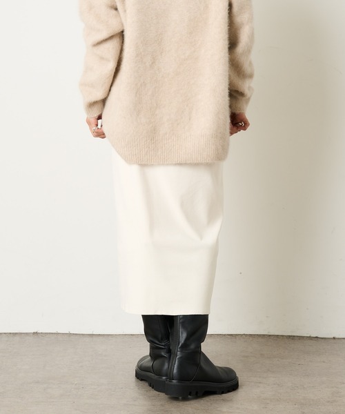 Omekashi(オメカシ)の「起毛ミドルスカート(スカート・レディース・ブラック/オフホワイト/グリーン・FREE)」の9枚目の写真