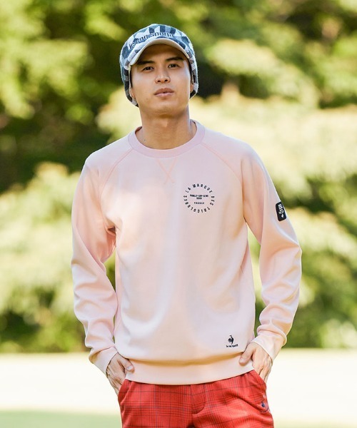 le coq sportif GOLF（ルコックスポルティフゴルフ）の「ストレッチダンボールプルオーバー メンズ ウェア ジャージ スウェット ゴルフ ゴルフウェア  スポーツウェア（パーカー・メンズ・ネイビー/グレー/ピンク・L/M(M)/XL）」の9枚目の写真