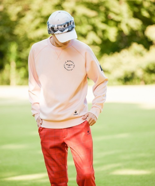 le coq sportif GOLF（ルコックスポルティフゴルフ）の「ストレッチダンボールプルオーバー メンズ ウェア ジャージ スウェット ゴルフ ゴルフウェア  スポーツウェア（パーカー・メンズ・ネイビー/グレー/ピンク・L/M(M)/XL）」の11枚目の写真