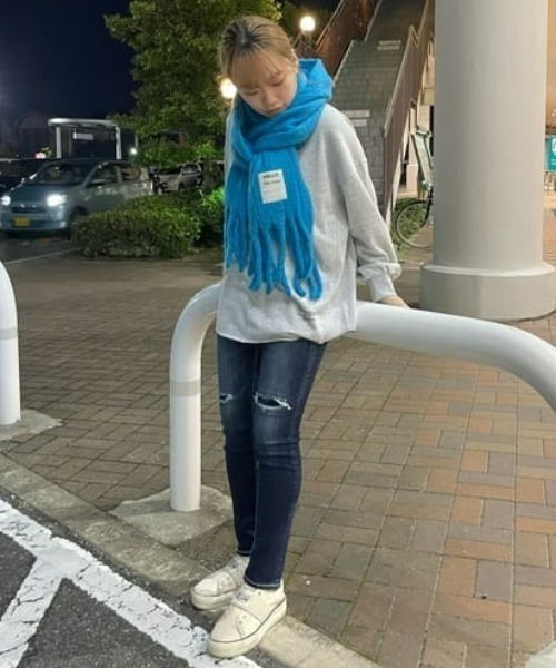 RODEO CROWNS WIDE BOWL（ロデオクラウンズワイドボウル）の「CANDY COLOR マフラー（マフラー・レディース・ライトブルー/ブラック/アイボリー/ピンク・FREE）」の21枚目の写真