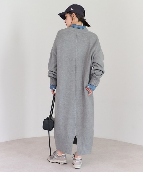 セール】ディープVネックニットワンピース（ワンピース）｜Bonjour