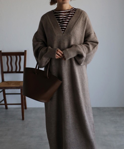 Zadig&Voltaire ニット　ワンピース　バックプリント　Ｖネック Zadig&Voltaire ニット ワンピース Vネック チュニック ベスト