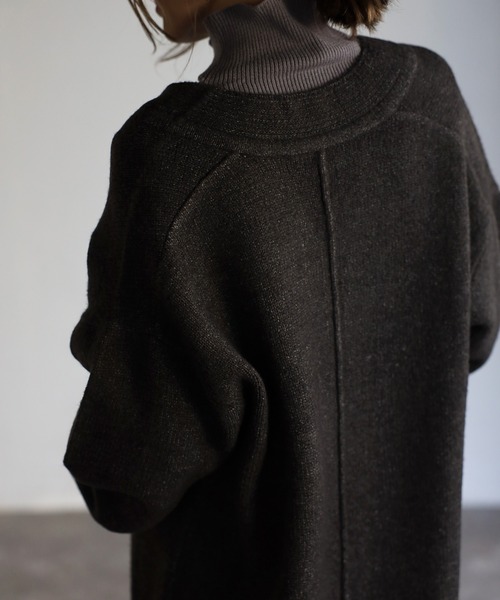 Bonjour Sagan(ボンジュールサガン)の「ディープVネックニットワンピース(ワンピース・レディース・チャコールグレー/アイボリー/モカ/グレー・FREE)」の22枚目の写真