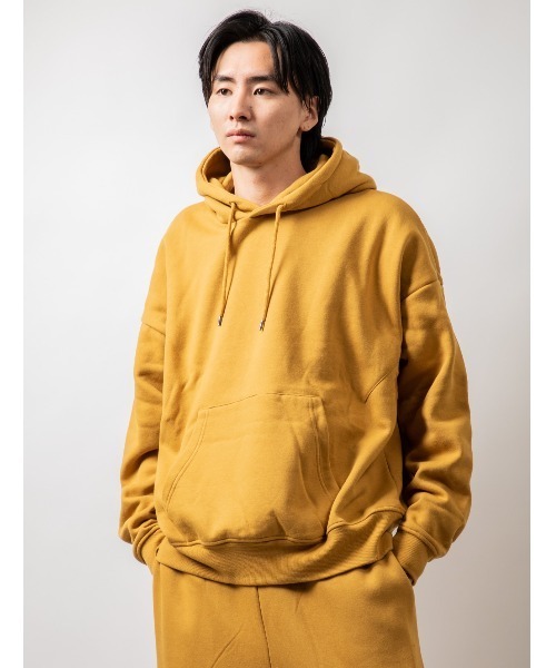 Beno（ビーノ）の「TCソフト裏起毛 オーバーシルエット プルオーバーパーカー（パーカー・メンズ・マスタード/ロイヤルブルー/ネイビー/ホワイト/グリーン/グレー/グレイッシュベージュ/ブラック・M/L/XL）」の8枚目の写真