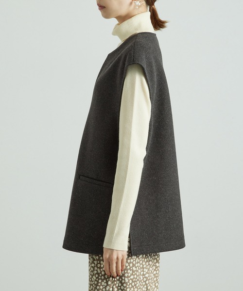 ROPE' PICNIC（ロペピクニック）の「【芳根京子さん別注カラー:ライトグリーン】セットアップ対応/ベストトップス（ベスト・レディース・チャコールグレー/ベージュ/ライトグリーン・38）」の19枚目の写真