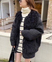 one after another NICE CLAUP | 【マルチウェイに着回せる】キルティングコート+ファーベストセット(ノーカラーコート)