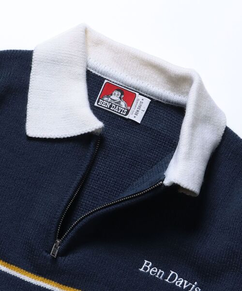 BEN DAVIS(ベンデイビス)の「【BEN DAVIS(ベンデイビス)】ROWER KNIT POLO / マルチボーダー ハーフジップ オーバーサイズ ニット ポロ(ニット/セーター・メンズ・グリーン系その他2/ブラック/ネイビー/オレンジ・LARGE/X-LARGE/MEDIUM)」の19枚目の写真