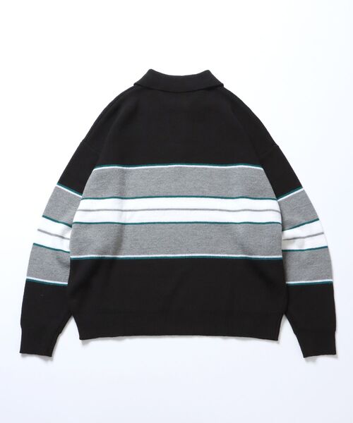 BEN DAVIS(ベンデイビス)の「【BEN DAVIS(ベンデイビス)】ROWER KNIT POLO / マルチボーダー ハーフジップ オーバーサイズ ニット ポロ(ニット/セーター・メンズ・グリーン系その他2/ブラック/ネイビー/オレンジ・LARGE/X-LARGE/MEDIUM)」の22枚目の写真