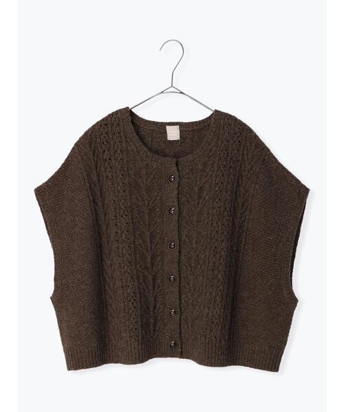 TSUHARU by Samansa Mos2（ツハルバイサマンサモスモス）の「無染色ウールニットベスト（ベスト・レディース・ベージュ/ブラウン・ﾌﾘ-）」の3枚目の写真