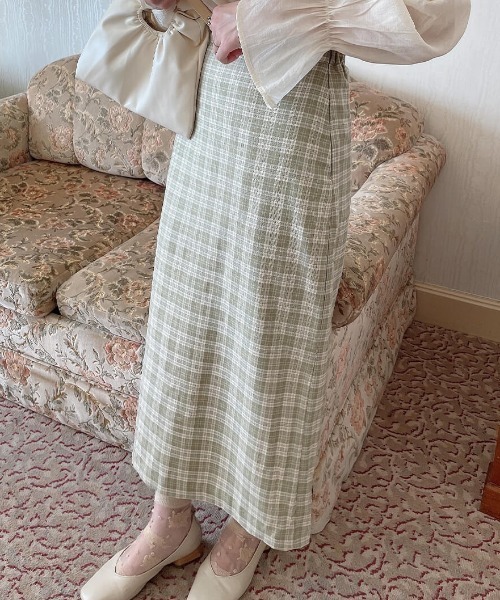 Spring check pencil skirt / スプリングチェックペンシルスカート（meg select）