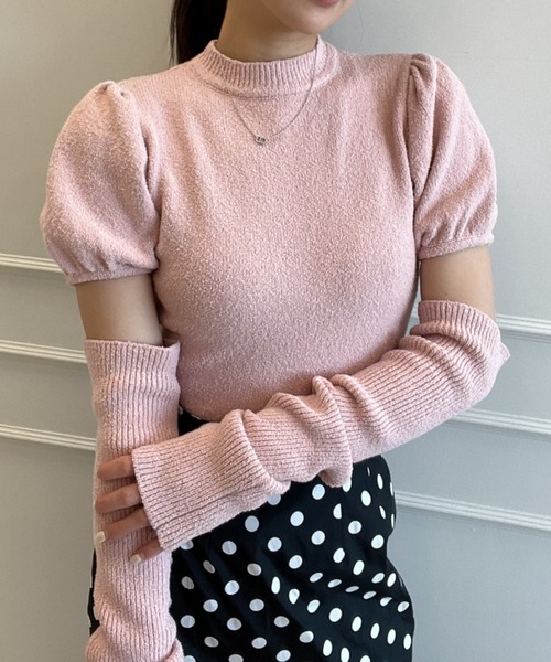EIMY ISTOIRE(エイミーイストワール)の「パフスリーブアームカバーセットニット(ニット/セーター・レディース・ホワイト/ブラック/ピンク・FREE)」の3枚目の写真