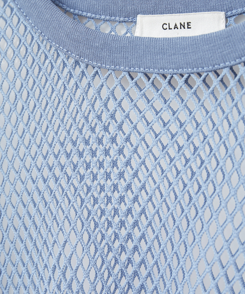 クラネ CLANE WIDE MESH TOPS （BLUE） CLANE/クラネ】WIDE MESH TOPS/ワイドメッシュトップス（Tシャツ