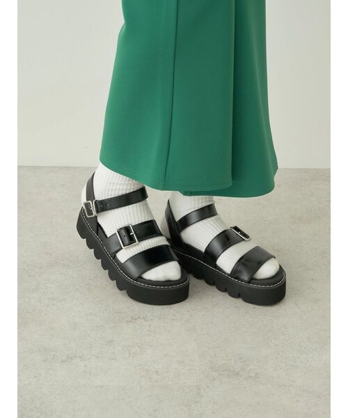 ORiental TRaffic（オリエンタルトラフィック）の「ORientalTRaffic　厚底ストラップサンダル（サンダル・レディース・ブラック/ホワイト・S/M/L）」の22枚目の写真