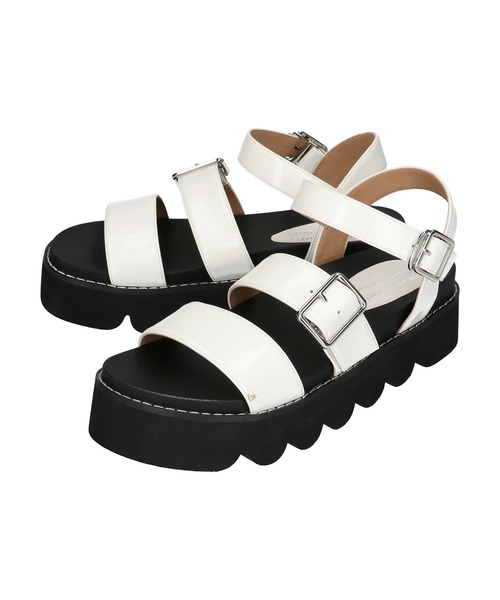 ORiental TRaffic（オリエンタルトラフィック）の「ORientalTRaffic　厚底ストラップサンダル（サンダル・レディース・ブラック/ホワイト・S/M/L）」の3枚目の写真