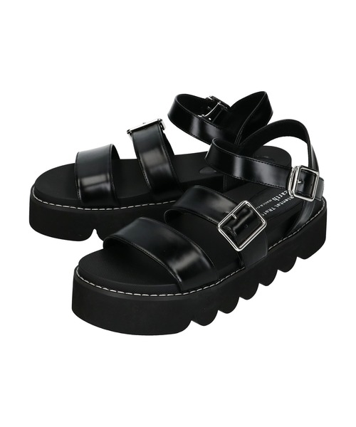 ORiental TRaffic（オリエンタルトラフィック）の「ORientalTRaffic　厚底ストラップサンダル（サンダル・レディース・ブラック/ホワイト・S/M/L）」の4枚目の写真