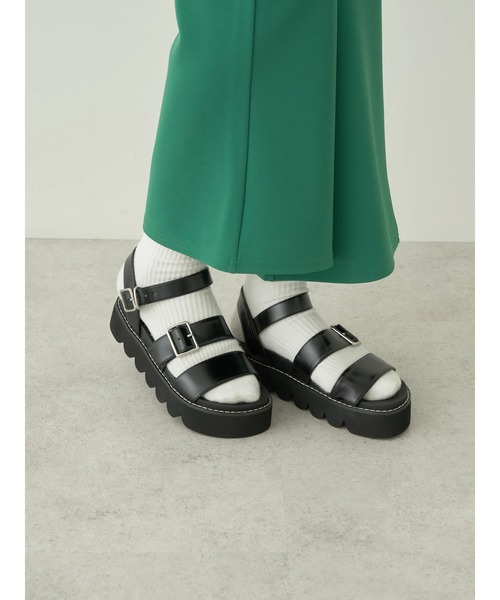 ORiental TRaffic（オリエンタルトラフィック）の「ORientalTRaffic　厚底ストラップサンダル（サンダル・レディース・ブラック/ホワイト・S/M/L）」の8枚目の写真