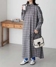 BONLECILL | アソートワンポイント刺繍ボタンダウンシャツワンピース(シャツワンピース)
