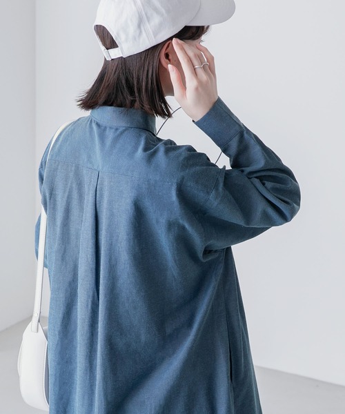 BONLECILL(ボンルシール)の「アソートワンポイント刺繍ボタンダウンシャツワンピース(シャツワンピース・レディース・ネイビー/ブルー系/オフホワイト/ブルー/ネイビー系/ブラウン系/ブラック系・FREE)」の17枚目の写真