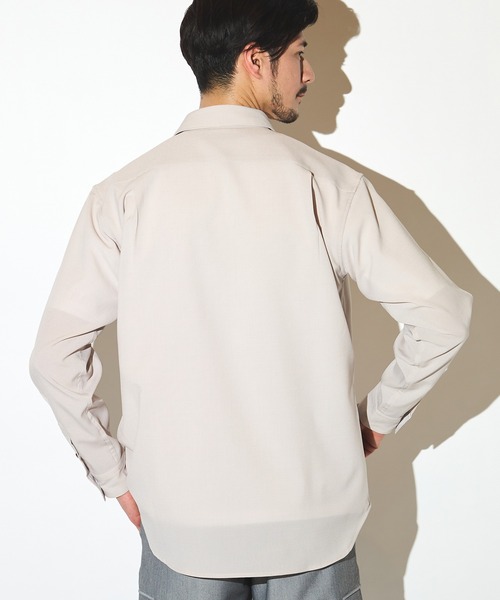UNION STATION（ユニオンステーション）の「ポリエステルカチオンワイドカラーシャツ（シャツ/ブラウス・メンズ・ライトブルー/ホワイト/ベージュ/ネイビー・M/L/LL）」の6枚目の写真
