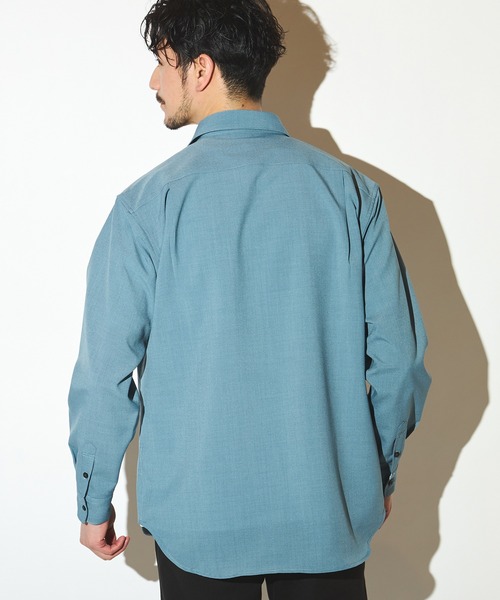 UNION STATION（ユニオンステーション）の「ポリエステルカチオンワイドカラーシャツ（シャツ/ブラウス・メンズ・ライトブルー/ホワイト/ベージュ/ネイビー・M/L/LL）」の14枚目の写真