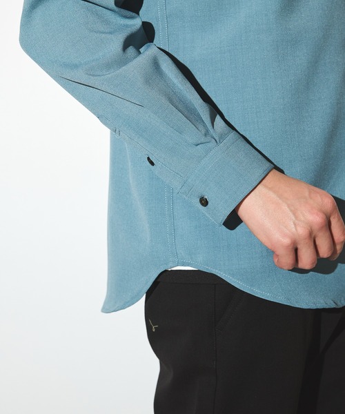 UNION STATION（ユニオンステーション）の「ポリエステルカチオンワイドカラーシャツ（シャツ/ブラウス・メンズ・ライトブルー/ホワイト/ベージュ/ネイビー・M/L/LL）」の16枚目の写真