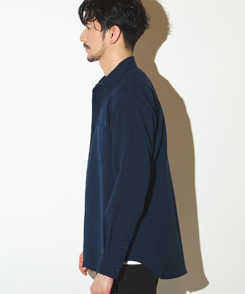 UNION STATION（ユニオンステーション）の「ポリエステルカチオンワイドカラーシャツ（シャツ/ブラウス・メンズ・ライトブルー/ホワイト/ベージュ/ネイビー・M/L/LL）」の17枚目の写真