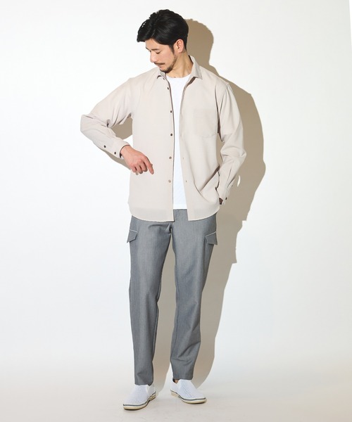 UNION STATION（ユニオンステーション）の「ポリエステルカチオンワイドカラーシャツ（シャツ/ブラウス・メンズ・ライトブルー/ホワイト/ベージュ/ネイビー・M/L/LL）」の20枚目の写真