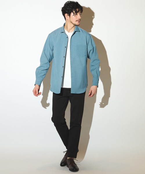 UNION STATION（ユニオンステーション）の「ポリエステルカチオンワイドカラーシャツ（シャツ/ブラウス・メンズ・ライトブルー/ホワイト/ベージュ/ネイビー・M/L/LL）」の21枚目の写真